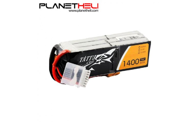 Tattu 1400mAh 22.2V 75C 6S1P Lipo Battery Pack with XT60 Plug